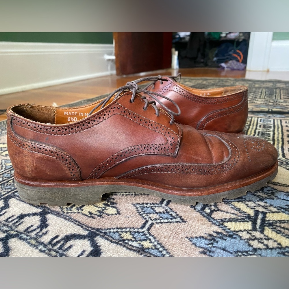Rancourt wingtips w/ Reltex Lactae Hevea sole, 8.5D. Unworn/refurbished